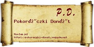 Pokoráczki Donát névjegykártya